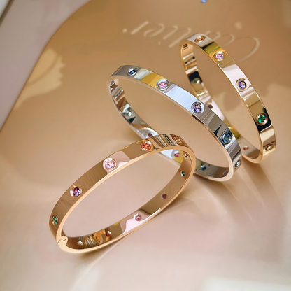 [⭐Hevara Jewelry] 2026 RAINBOW LOVE BRACELET 6.1MM  10 DIAMONDS