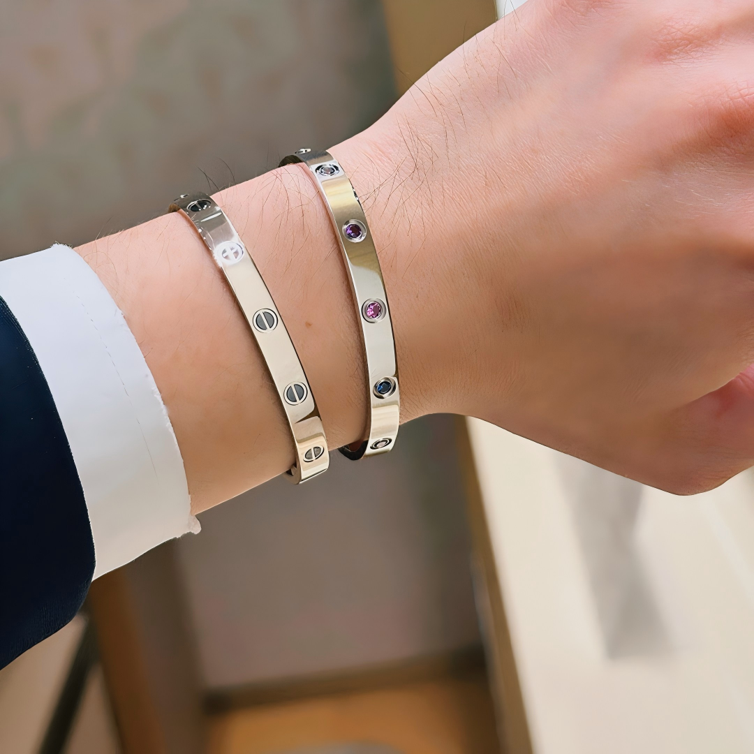[⭐Hevara Jewelry] 2026 RAINBOW LOVE BRACELET 6.1MM  10 DIAMONDS
