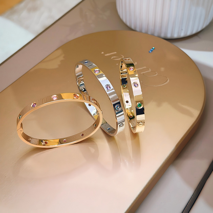 [⭐Hevara Jewelry] 2026 RAINBOW LOVE BRACELET 6.1MM  10 DIAMONDS