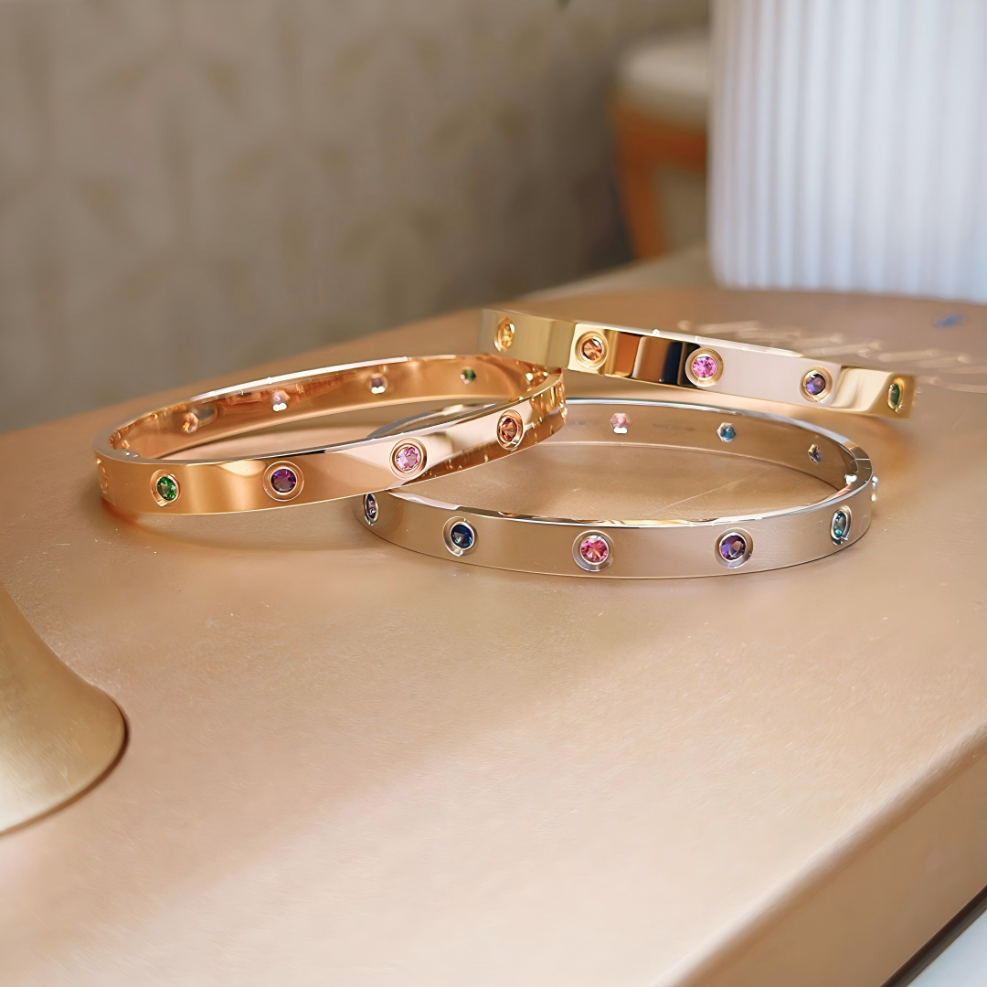 [⭐Hevara Jewelry] 2026 RAINBOW LOVE BRACELET 6.1MM  10 DIAMONDS