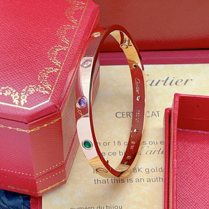 [⭐Hevara Jewelry] 2026 RAINBOW LOVE BRACELET 6.1MM  10 DIAMONDS