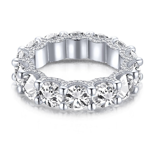[Hevara Jewelry]Gorgeous Round Cut Tennis Ring