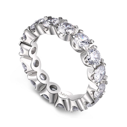 [Hevara Jewelry]Eternity Round Cut Tennis Ring