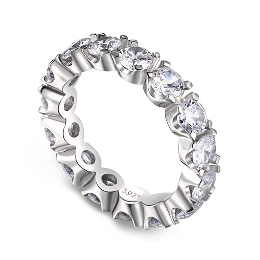 [Hevara Jewelry]Eternity Round Cut Tennis Ring