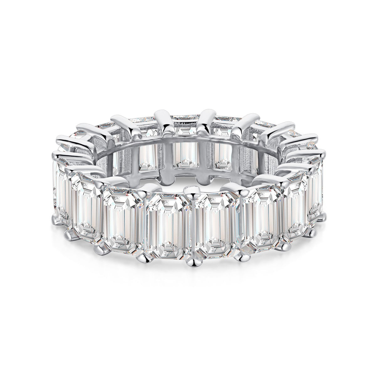 [Hevara Jewelry]0.75 Carat Elegant Emerald Cut Tennis Ring