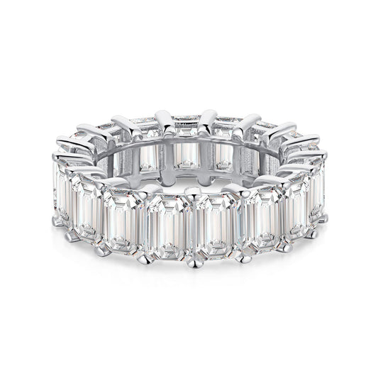 [Hevara Jewelry]0.75 Carat Elegant Emerald Cut Tennis Ring