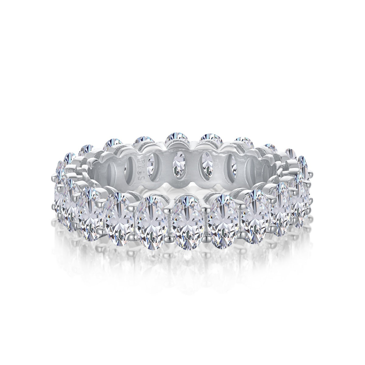 [Hevara Jewelry]Ornate Oval Cut Tennis Ring