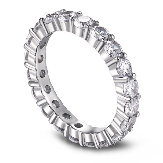 [Hevara Jewelry]Sparkling Round Cut Tennis Ring