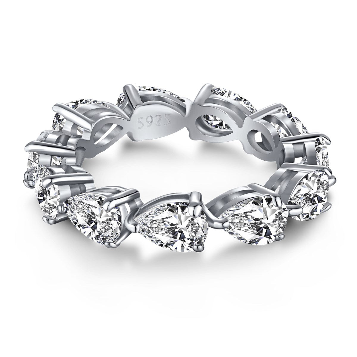 [Hevara Jewelry]Exquisite Pear Cut Tennis Ring