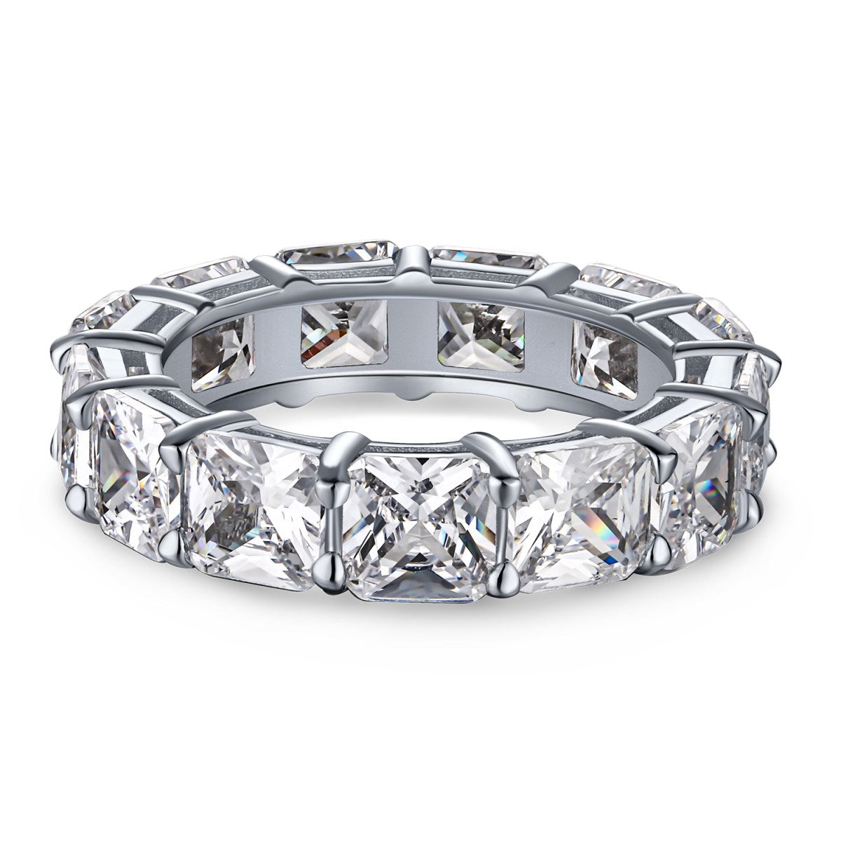 [Hevara Jewelry]Elegant Princess Cut Tennis Ring