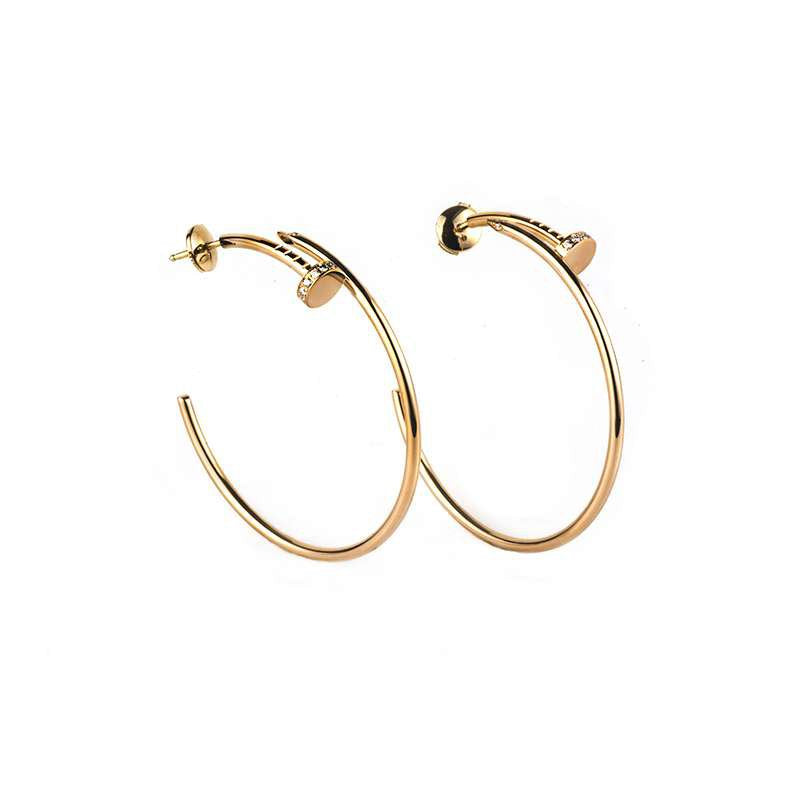 [⭐Hevara Jewelry]JUSTE EARRINGS GOLD DIAMONDS 1.8MM