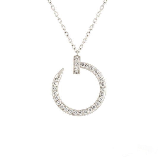[⭐Hevara Jewelry]JUSTE NECKLACE SILVER DIAMONDS
