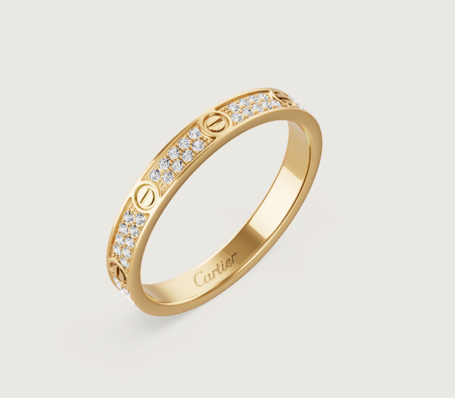 [⭐Hevara Jewelry]LOVE RING 2.6mm-wide full-diamond ring Gold