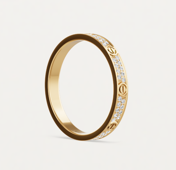 [⭐Hevara Jewelry]LOVE RING 2.6mm-wide full-diamond ring Gold