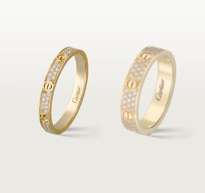 [⭐Hevara Jewelry]LOVE RING 2.6mm-wide full-diamond ring Gold