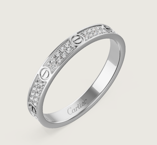 [⭐Hevara Jewelry]LOVE RING 2.6mm-wide full-diamond ring silver