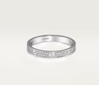 [⭐Hevara Jewelry]LOVE RING 2.6mm-wide full-diamond ring silver