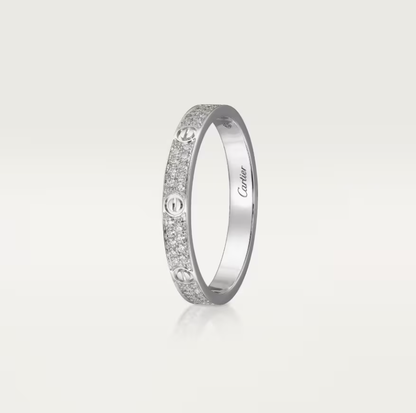 [⭐Hevara Jewelry]LOVE RING 2.6mm-wide full-diamond ring silver