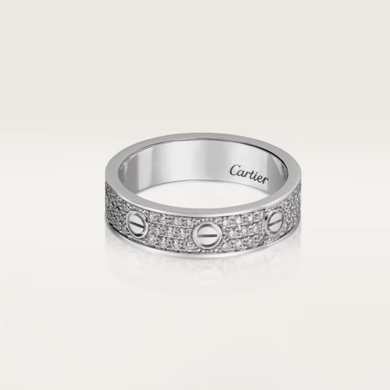 [⭐Hevara Jewelry]LOVE RING 4mm-wide full-diamond ring silver