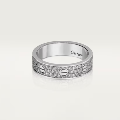 [⭐Hevara Jewelry]LOVE RING 4mm-wide full-diamond ring silver