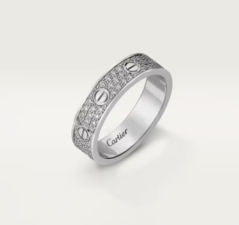 [⭐Hevara Jewelry]LOVE RING 4mm-wide full-diamond ring silver