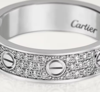 [⭐Hevara Jewelry]LOVE RING 4mm-wide full-diamond ring silver