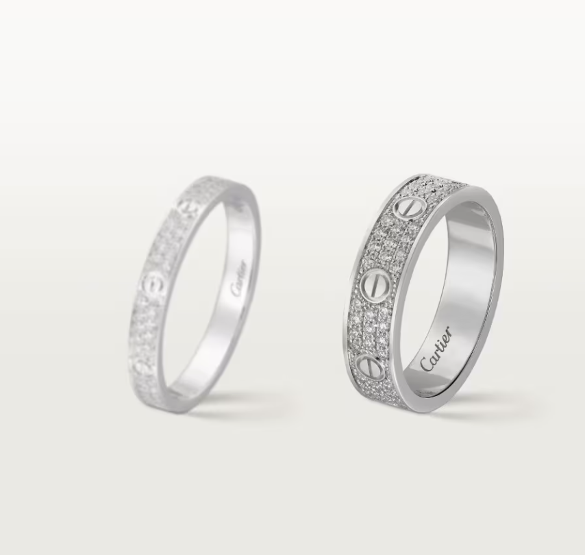 [⭐Hevara Jewelry]LOVE RING 4mm-wide full-diamond ring silver