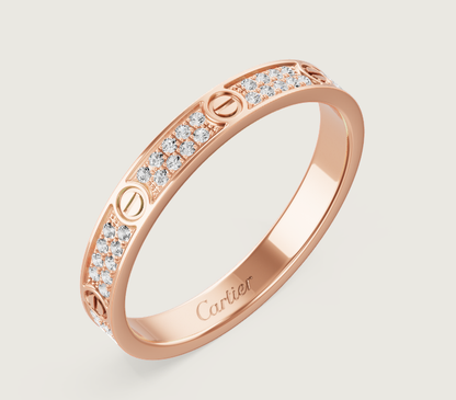 [⭐Hevara Jewelry]LOVE RING 2.6mm-wide full-diamond ring Rose Gold