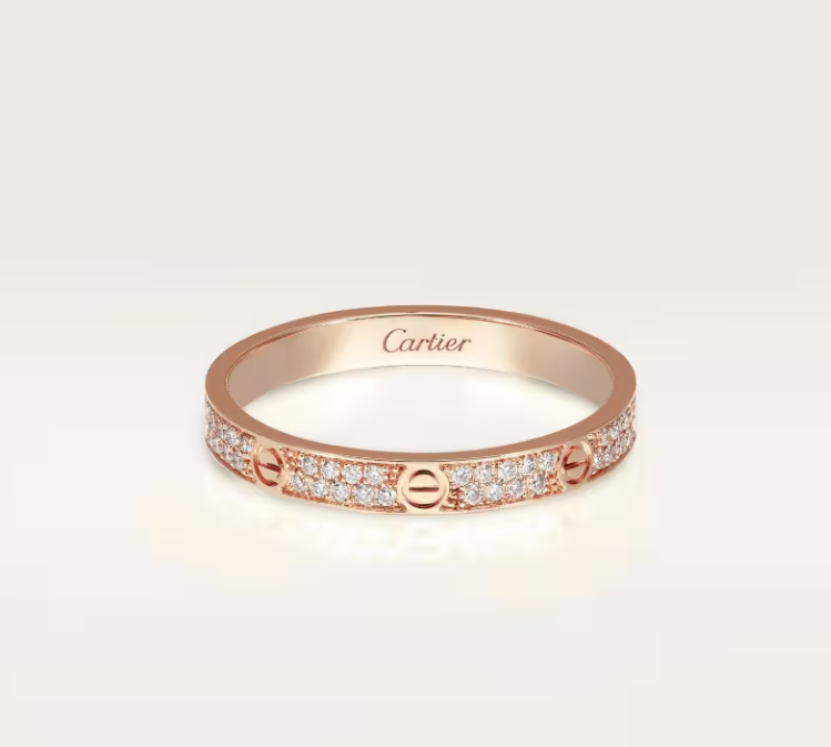 [⭐Hevara Jewelry]LOVE RING 2.6mm-wide full-diamond ring Rose Gold