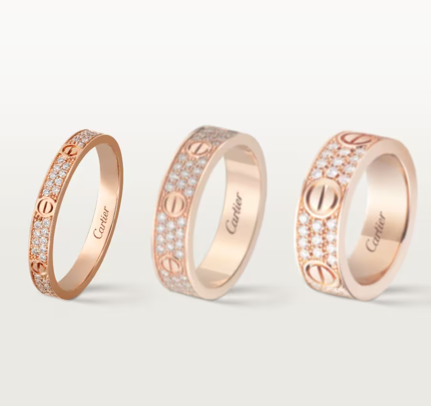[⭐Hevara Jewelry]LOVE RING 2.6mm-wide full-diamond ring Rose Gold