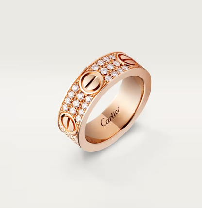 [⭐Hevara Jewelry]LOVE RING 6.5mm-wide full-diamond ring Rose Gold