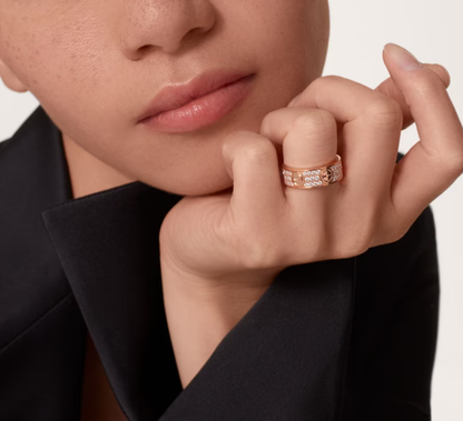 [⭐Hevara Jewelry]LOVE RING 6.5mm-wide full-diamond ring Rose Gold