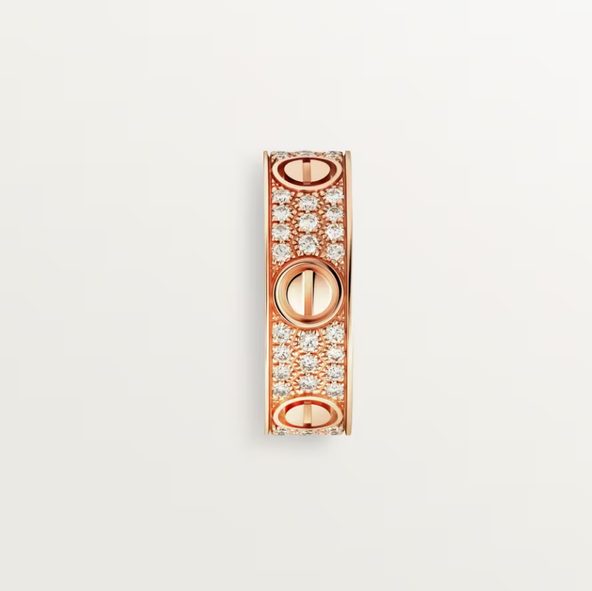 [⭐Hevara Jewelry]LOVE RING 6.5mm-wide full-diamond ring Rose Gold