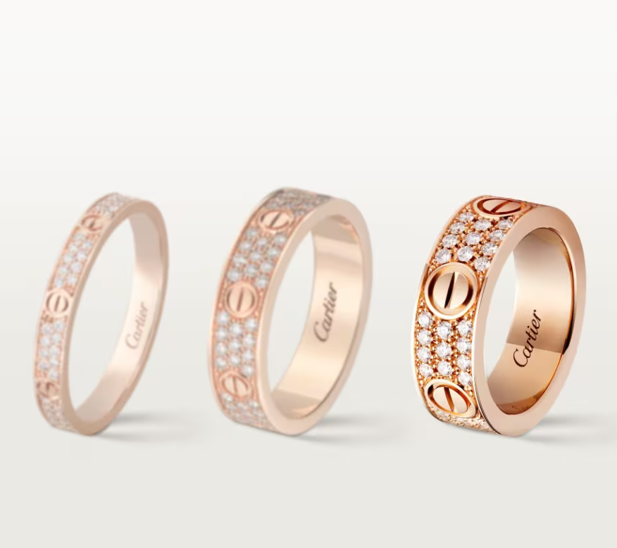 [⭐Hevara Jewelry]LOVE RING 6.5mm-wide full-diamond ring Rose Gold