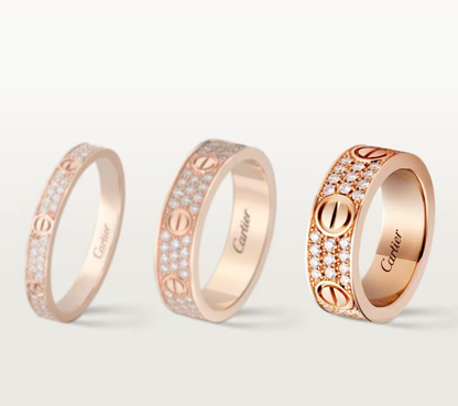 [⭐Hevara Jewelry]LOVE RING 6.5mm-wide full-diamond ring Rose Gold