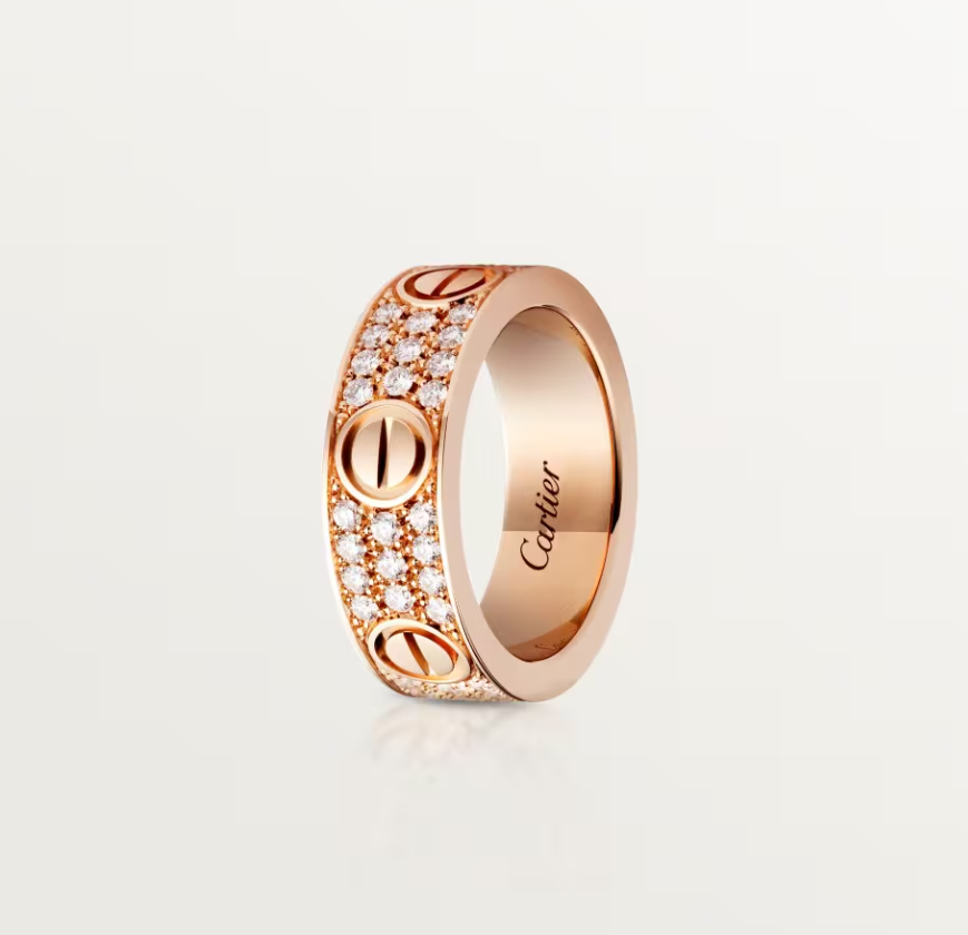 [⭐Hevara Jewelry]LOVE RING 6.5mm-wide full-diamond ring Rose Gold
