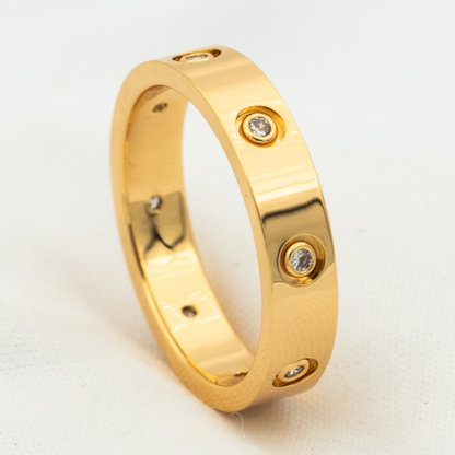 [⭐Hevara Jewelry]LOVE RING 3.6MM 8 DIAMONDS