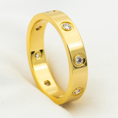 [⭐Hevara Jewelry]LOVE RING 3.6MM 8 DIAMONDS