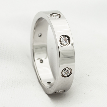 [⭐Hevara Jewelry]LOVE RING 3.6MM 8 DIAMONDS