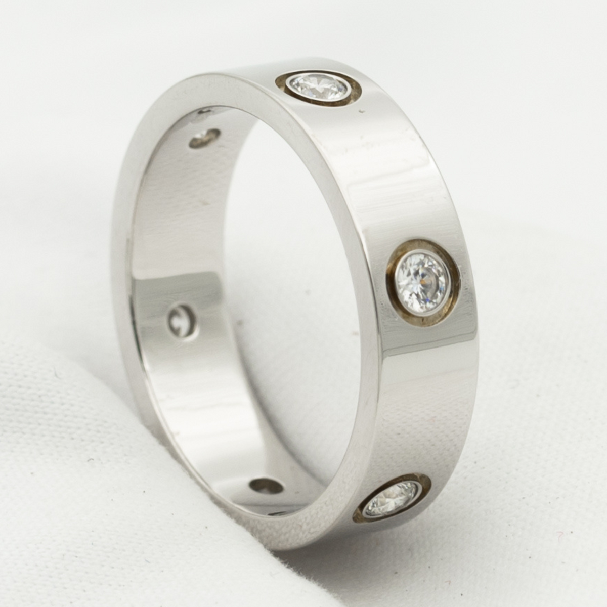 [⭐Hevara Jewelry]LOVE RING 5.5MM 6 DIAMONDS SILVER