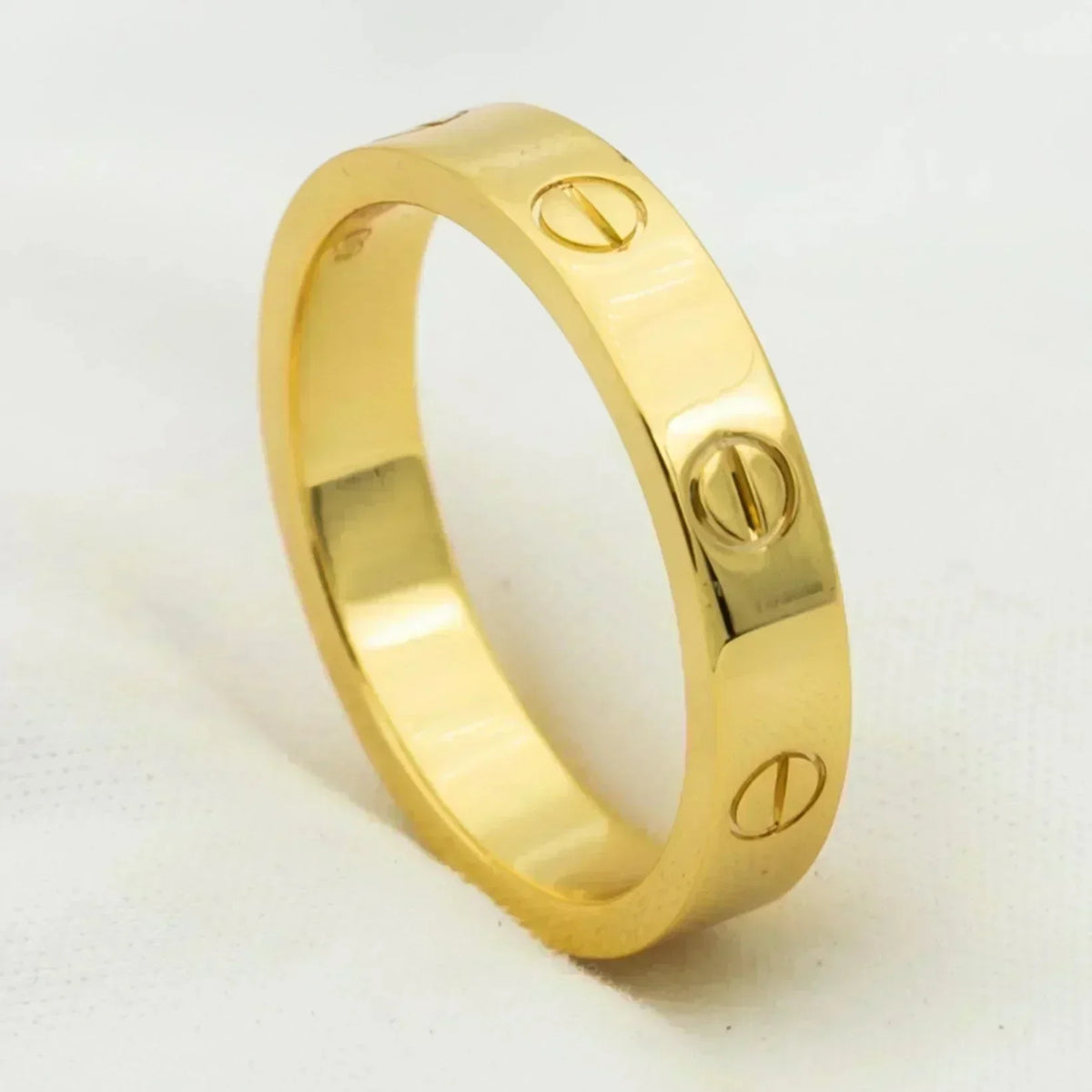 [⭐Hevara Jewelry]LOVE RING 4MM 1 DIAMOND GOLD