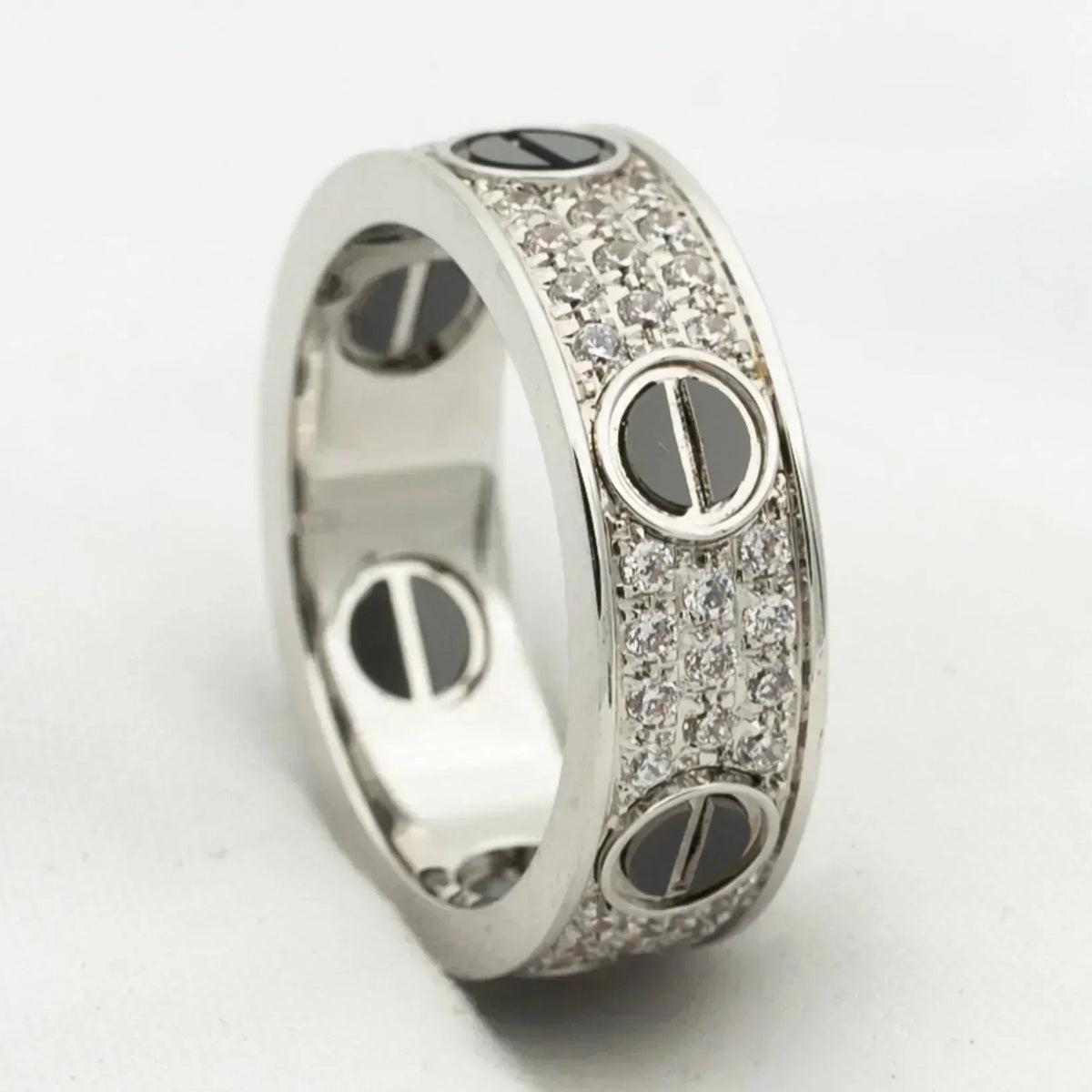 [⭐Hevara Jewelry]LOVE RING 5.5MM DIAMONDS PAVED CERAMIC