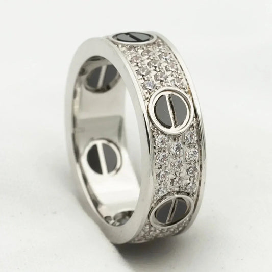 [⭐Hevara Jewelry]LOVE RING 5.5MM DIAMONDS PAVED CERAMIC