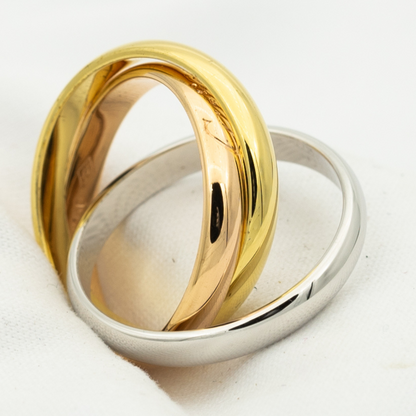 [⭐Hevara Jewelry Jewelry]TRINITY RING GOLD PINK GOLD SILVER
