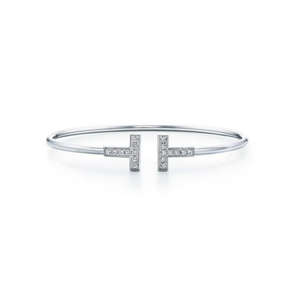 [Hevara Jewelry]T BRACELET 1.8MM DIAMOND SILVER