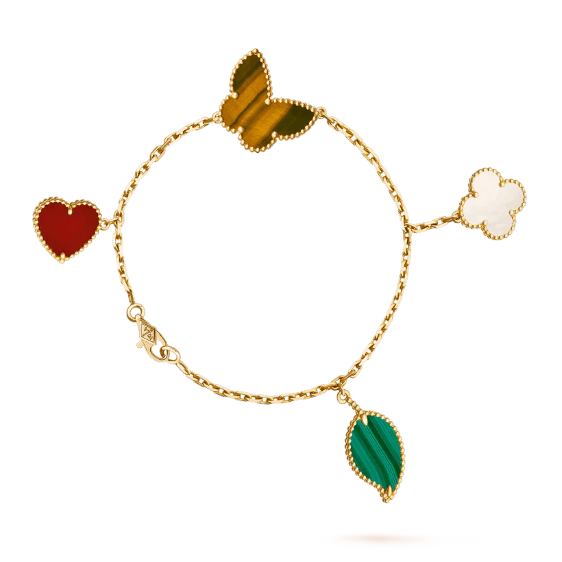 [⭐Hevara Jewelry]LUCKY SPRING 5 MOTIF GOLD BRACELET