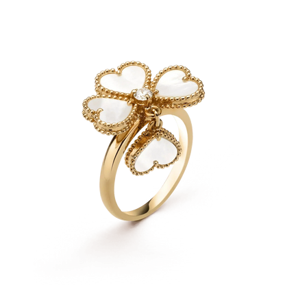 [⭐Hevara Jewelry]SWEET CLOVER WHITE MOP RING