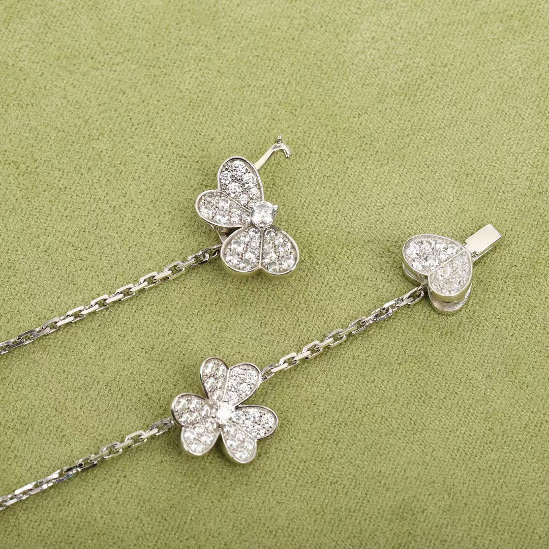 [⭐Hevara Jewelry]FRIVOLE SILVER 9 FLOWERS NECKLACE