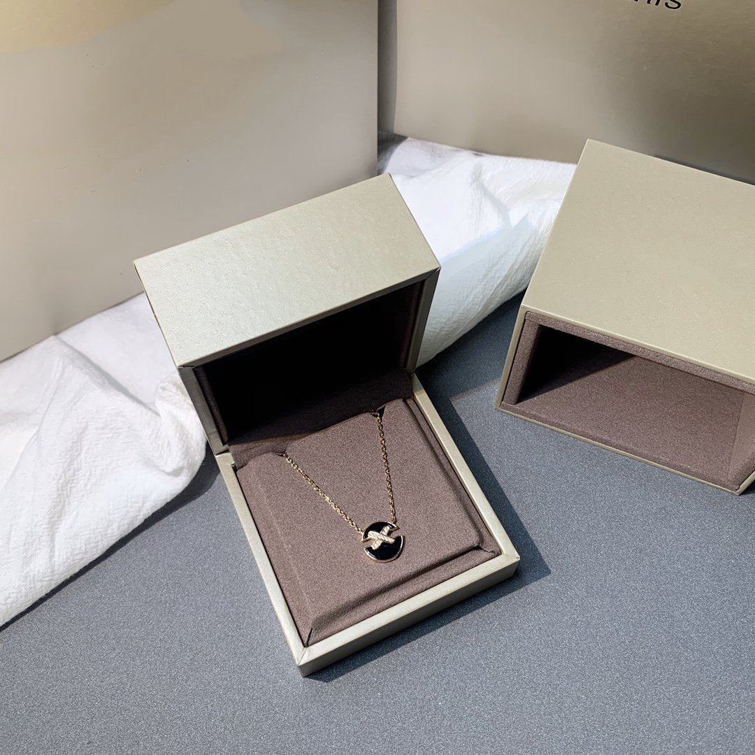 [⭐Hevara Jewelry]JEUX DE PINK GOLD DIAMOND NECKLACE