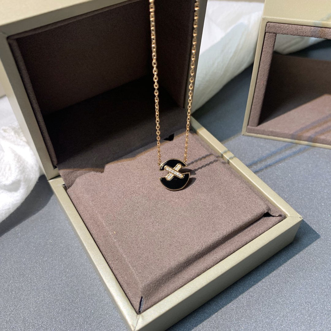 [⭐Hevara Jewelry]JEUX DE PINK GOLD DIAMOND NECKLACE